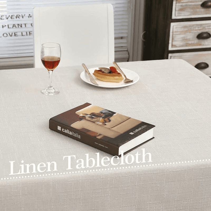 I00006 linen rectangular solid color tablecloth, waterproof and washable, suitable for various indoor and outdoor occasions, kitchens, restaurants, parties, and picnics