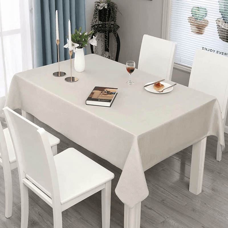 I00006 linen rectangular solid color tablecloth, waterproof and washable, suitable for various indoor and outdoor occasions, kitchens, restaurants, parties, and picnics