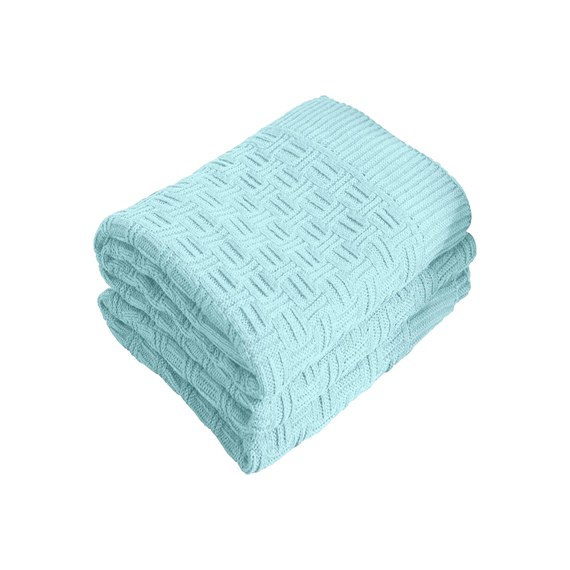 G00003 solid colored twisted knitted blanket