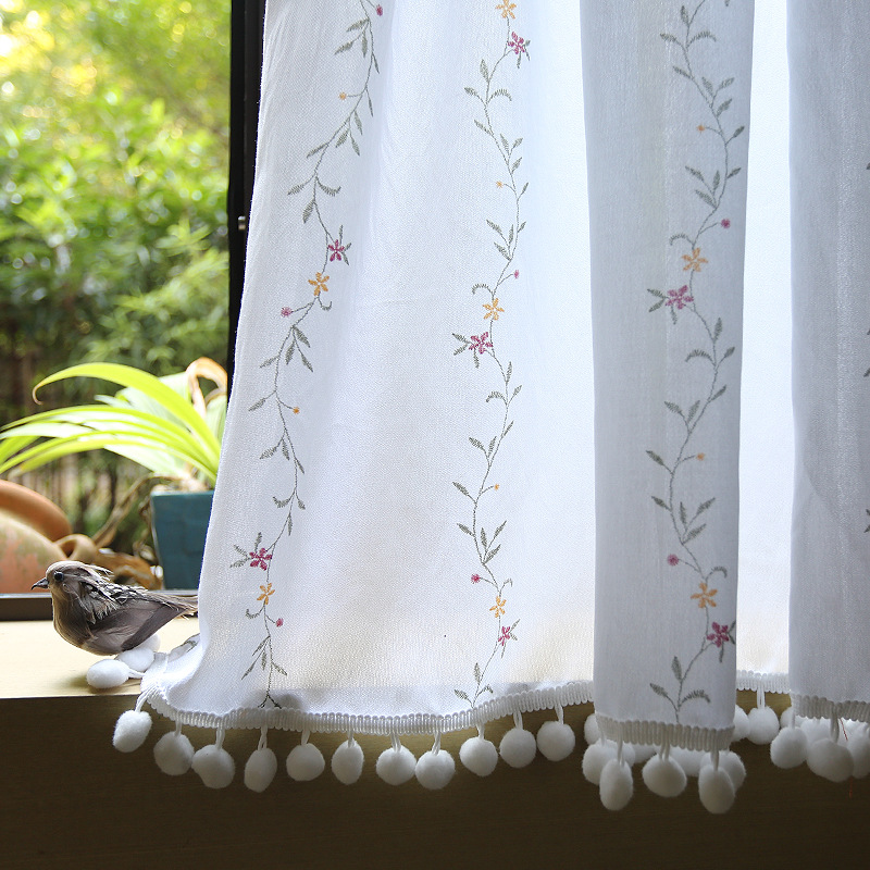 H00004 american style rural foreign trade short curtain and half curtain