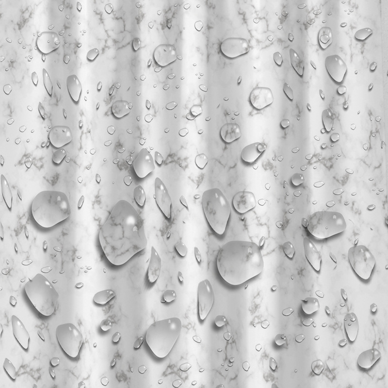 H00002  marble pattern shower curtain